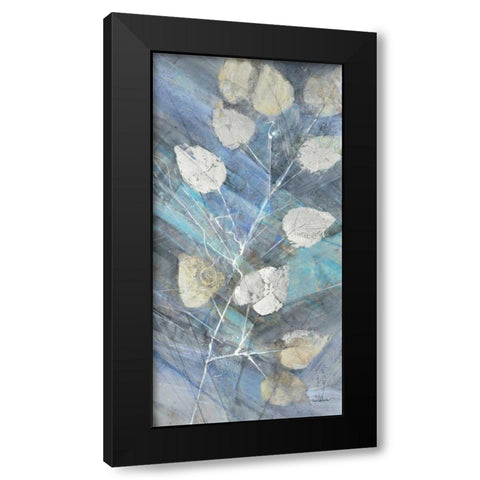 Silver Leaves II Black Modern Wood Framed Art Print with Double Matting by Albena, Hristova