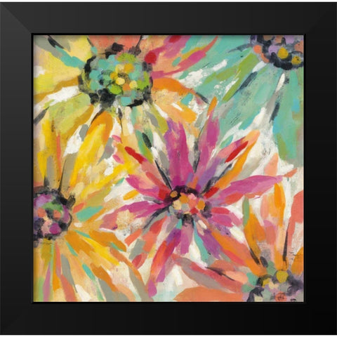 Abstracted Petals II Black Modern Wood Framed Art Print by Vassileva, Silvia