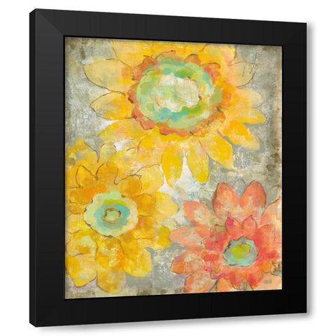 Venezia Fiori I Black Modern Wood Framed Art Print by Vassileva, Silvia