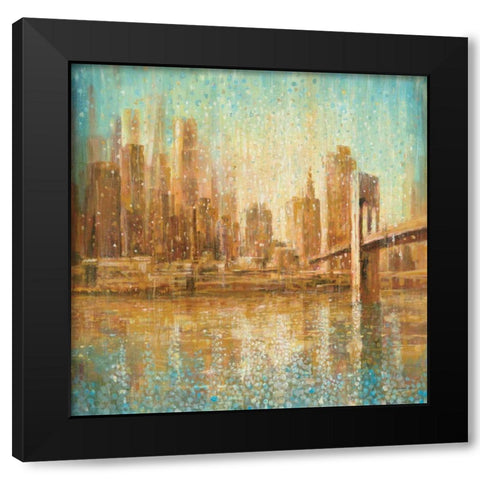 Champagne City Black Modern Wood Framed Art Print by Danhui, Nai