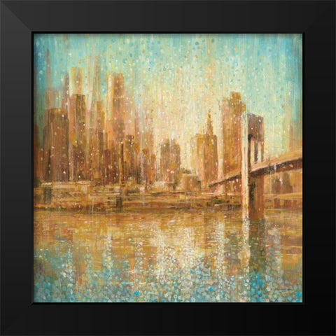Champagne City Black Modern Wood Framed Art Print by Danhui, Nai