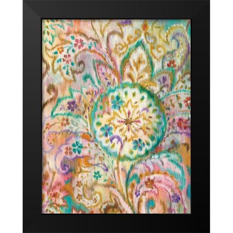 Boho Paisley I Black Modern Wood Framed Art Print by Nai, Danhui