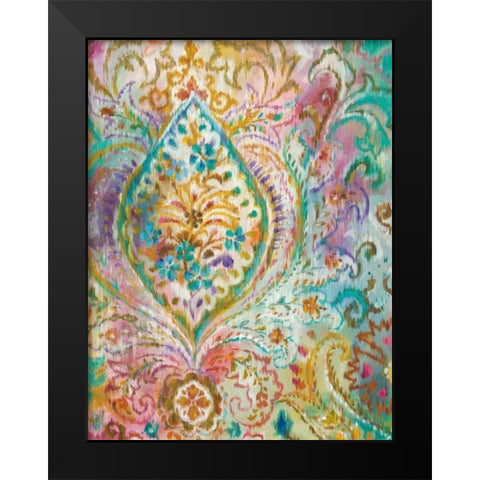 Boho Paisley II Black Modern Wood Framed Art Print by Nai, Danhui