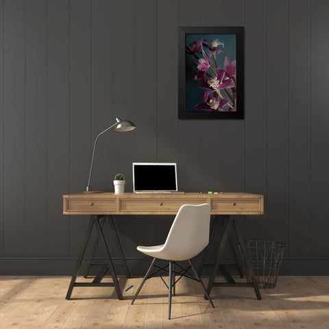 Dark Orchid IV v.2 Black Modern Wood Framed Art Print by Urquhart, Elizabeth
