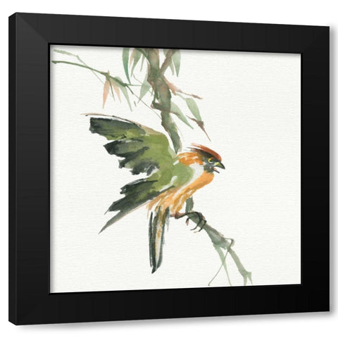 Formosan Firecrest Black Modern Wood Framed Art Print by Paschke, Chris