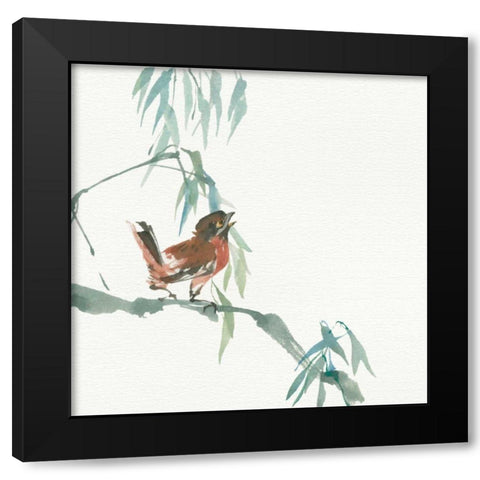 Russet Sparrow Black Modern Wood Framed Art Print with Double Matting by Paschke, Chris