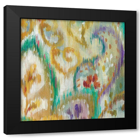 Boho Paisley IV Black Modern Wood Framed Art Print with Double Matting by Nai, Danhui