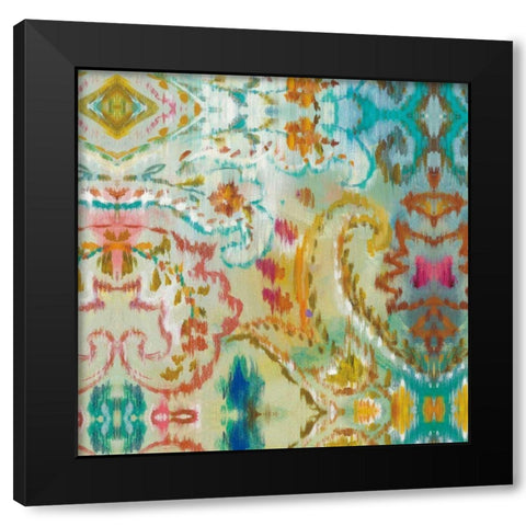 Boho Paisley VII Black Modern Wood Framed Art Print with Double Matting by Nai, Danhui