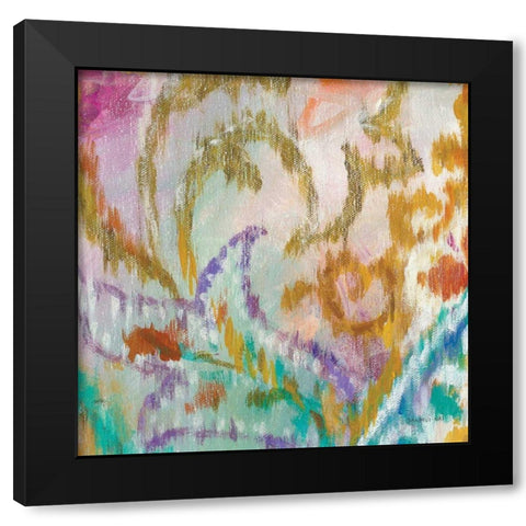 Boho Paisley VIII Black Modern Wood Framed Art Print with Double Matting by Nai, Danhui