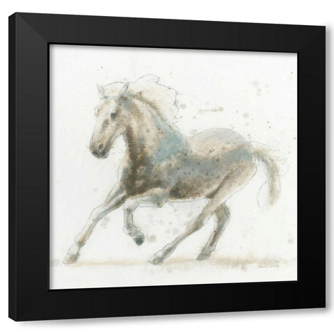 Stallion II Black Modern Wood Framed Art Print with Double Matting by Wiens, James