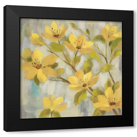 Golden Bloom I Neutral Black Modern Wood Framed Art Print by Vassileva, Silvia