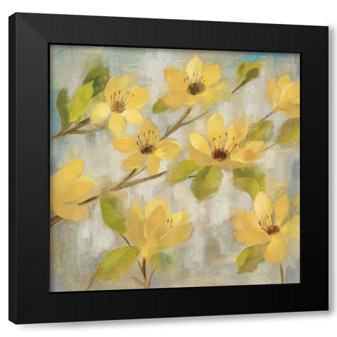 Golden Bloom II Neutral Black Modern Wood Framed Art Print by Vassileva, Silvia