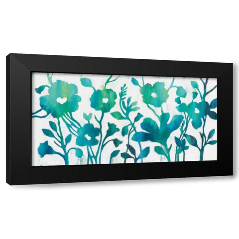 Teal Trio I on White Black Modern Wood Framed Art Print by Vassileva, Silvia