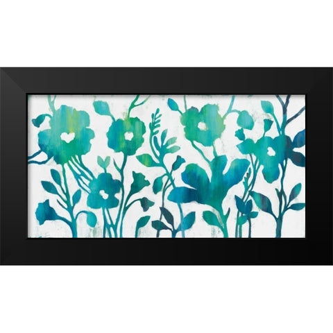 Teal Trio I on White Black Modern Wood Framed Art Print by Vassileva, Silvia
