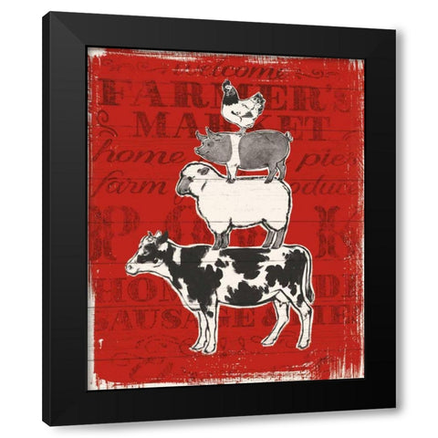 Farmers Market VI Black Modern Wood Framed Art Print with Double Matting by Penner, Janelle