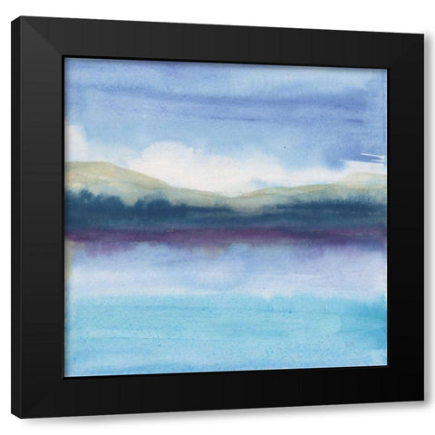 Violet Reflection II Black Modern Wood Framed Art Print with Double Matting by Paschke, Chris