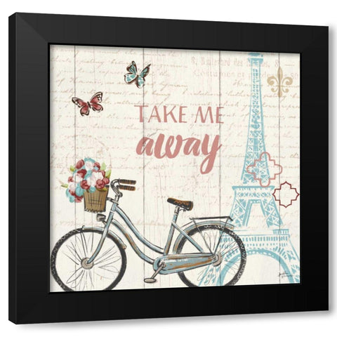 Paris Tour III Black Modern Wood Framed Art Print with Double Matting by Penner, Janelle
