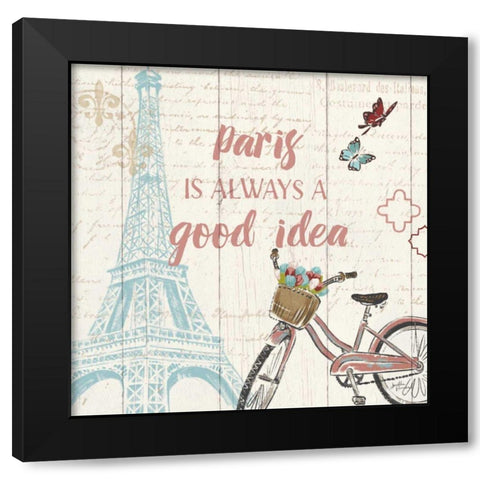 Paris Tour IV Black Modern Wood Framed Art Print with Double Matting by Penner, Janelle