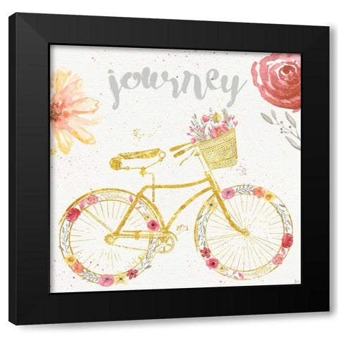 Paris Blooms III Black Modern Wood Framed Art Print with Double Matting by Aiken, Jess