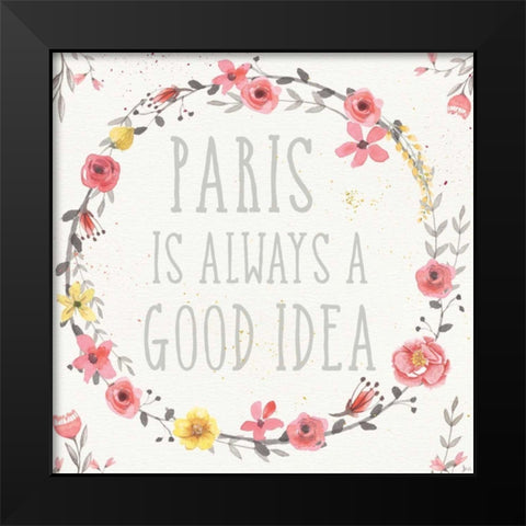 Paris Blooms IV Black Modern Wood Framed Art Print by Aiken, Jess