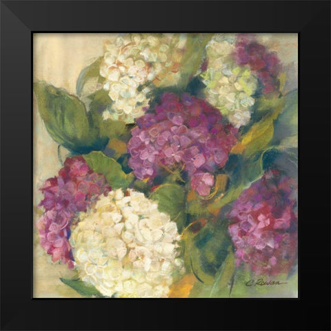 Hydrangea Delight I Black Modern Wood Framed Art Print by Rowan, Carol