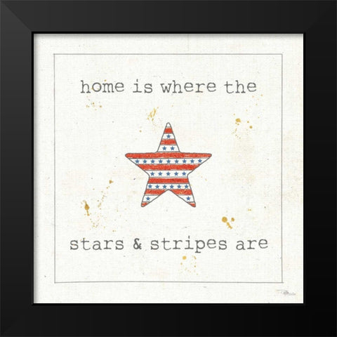 USA Cuties IV Black Modern Wood Framed Art Print by Pela Studio
