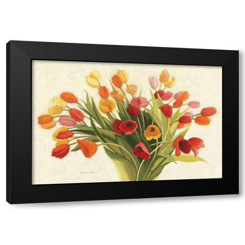 Spring Tulips Black Modern Wood Framed Art Print by Novak, Shirley
