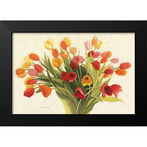 Spring Tulips Black Modern Wood Framed Art Print by Novak, Shirley