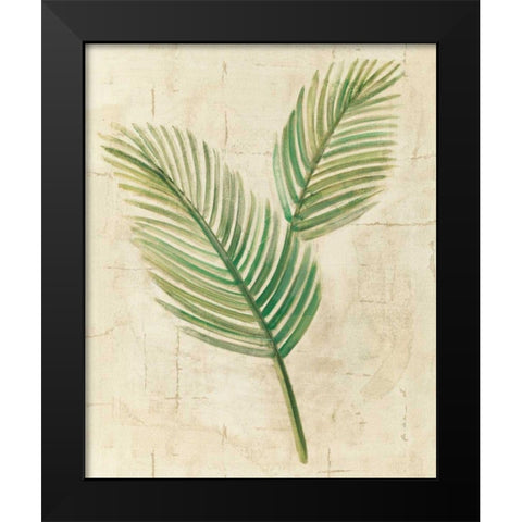 Sago Palm Leaves Neutral Crop Black Modern Wood Framed Art Print by Hristova, Albena