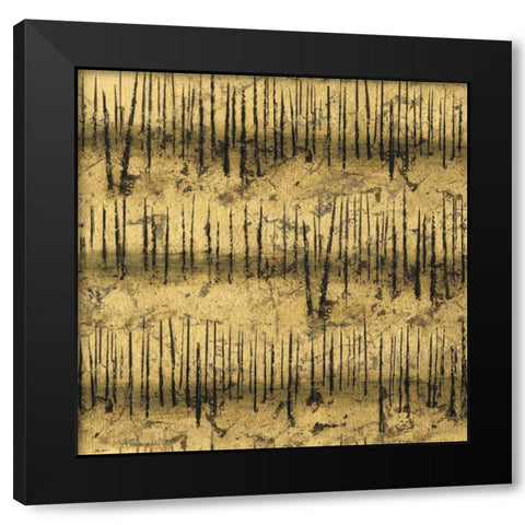 Golden Trees III Taupe Pattern II Black Modern Wood Framed Art Print with Double Matting by Wiens, James