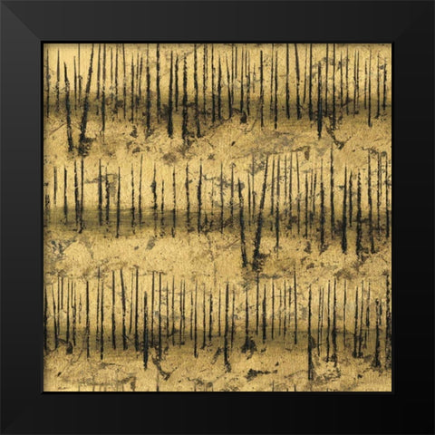 Golden Trees III Taupe Pattern II Black Modern Wood Framed Art Print by Wiens, James