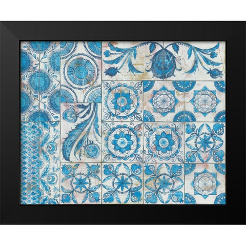 Istanbul Tiles Black Modern Wood Framed Art Print by Lovell, Kathrine