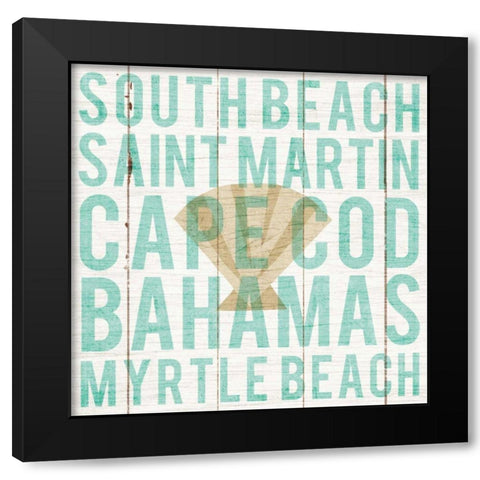 Bon Voyage Shell Black Modern Wood Framed Art Print by Mullan, Michael