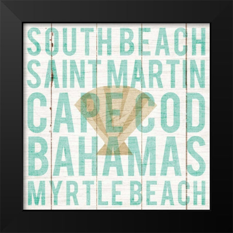 Bon Voyage Shell Black Modern Wood Framed Art Print by Mullan, Michael