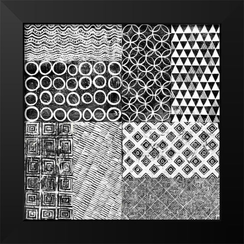 Maki Tile XVI Black Modern Wood Framed Art Print by Lovell, Kathrine