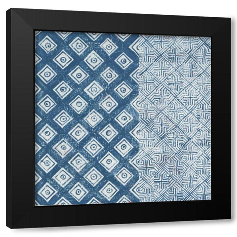 Maki Tile II Black Modern Wood Framed Art Print with Double Matting by Lovell, Kathrine