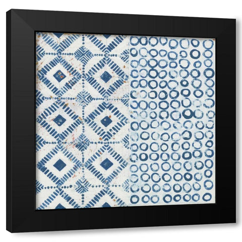 Maki Tile V Black Modern Wood Framed Art Print with Double Matting by Lovell, Kathrine