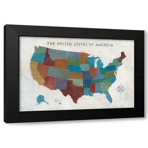 See the USA with Words Black Modern Wood Framed Art Print with Double Matting by Averinos, Melissa