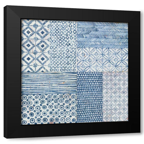 Maki Tile XV Black Modern Wood Framed Art Print with Double Matting by Lovell, Kathrine