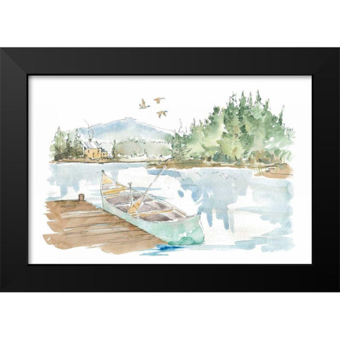 Lakehouse I on White Black Modern Wood Framed Art Print by Tavoletti, Anne