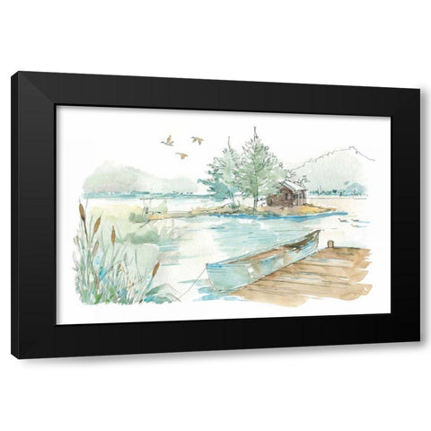 Lakehouse II on White Black Modern Wood Framed Art Print with Double Matting by Tavoletti, Anne