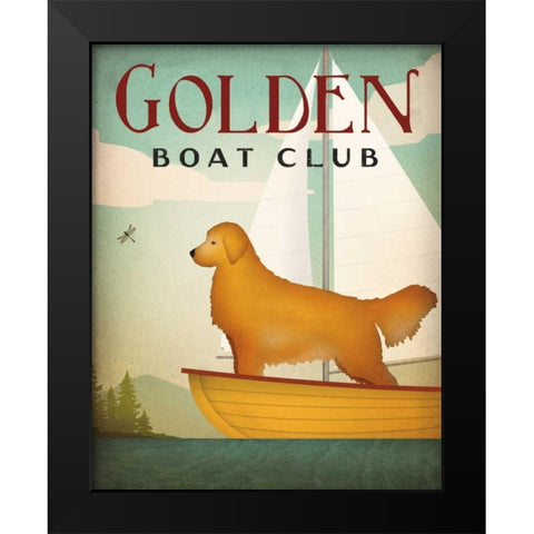 Golden Sail Black Modern Wood Framed Art Print by Fowler, Ryan