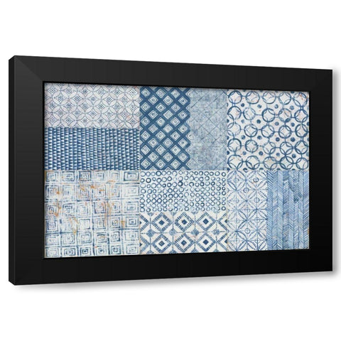 Maki Tile XVII Black Modern Wood Framed Art Print by Lovell, Kathrine