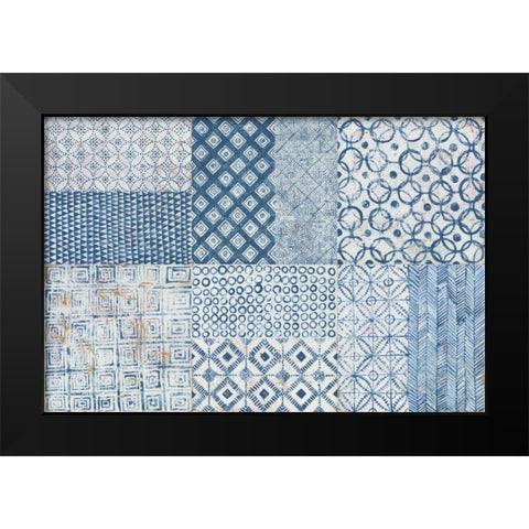 Maki Tile XVII Black Modern Wood Framed Art Print by Lovell, Kathrine