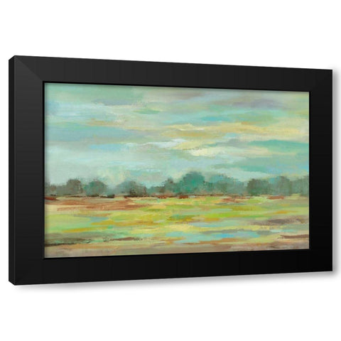Teal Forest Crop Black Modern Wood Framed Art Print by Vassileva, Silvia