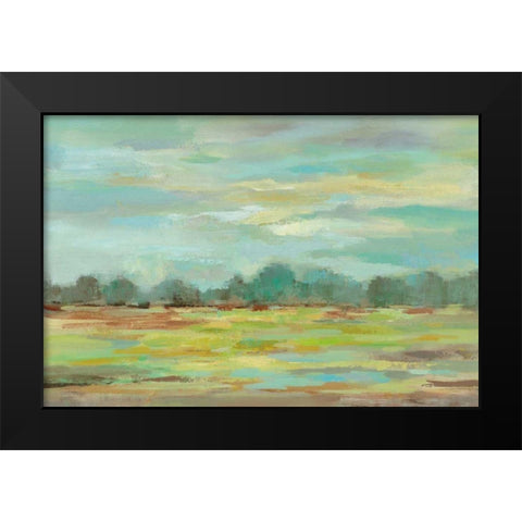 Teal Forest Crop Black Modern Wood Framed Art Print by Vassileva, Silvia