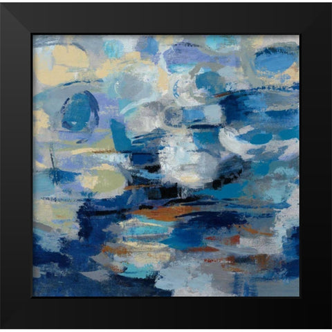 Ultramarine Waves I Black Modern Wood Framed Art Print by Vassileva, Silvia