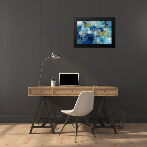 Ultramarine Waves III Black Modern Wood Framed Art Print by Vassileva, Silvia