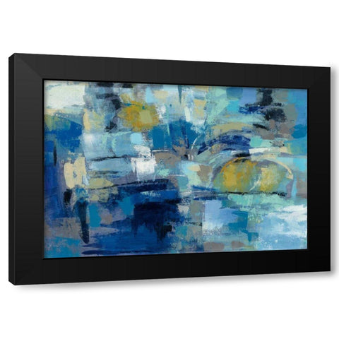Ultramarine Waves III Black Modern Wood Framed Art Print by Vassileva, Silvia