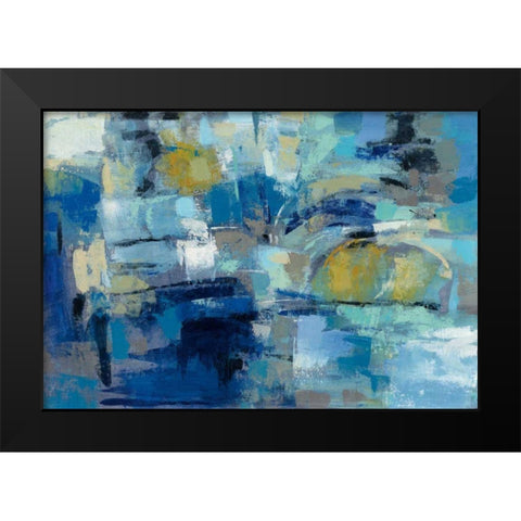 Ultramarine Waves III Black Modern Wood Framed Art Print by Vassileva, Silvia